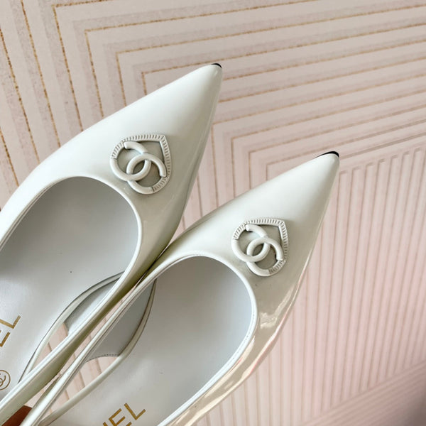 CC Slingback In White Cowhide 151528