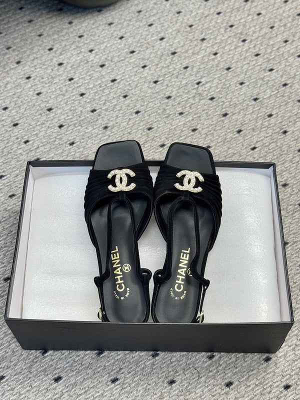 CC 25 Marry Jane Sandals Black Suede 329775
