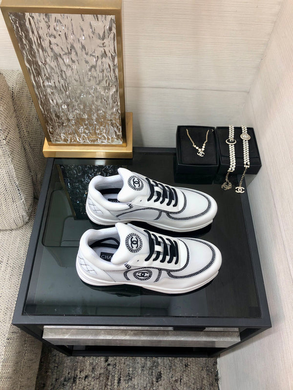 CC Sneaker White Mix Black Fabric