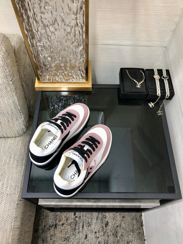 CC Sneaker In Black Mix Pink Suede