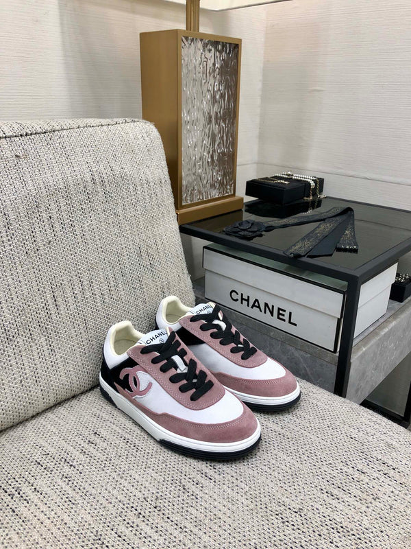 CC Sneaker In Black Mix Pink Suede