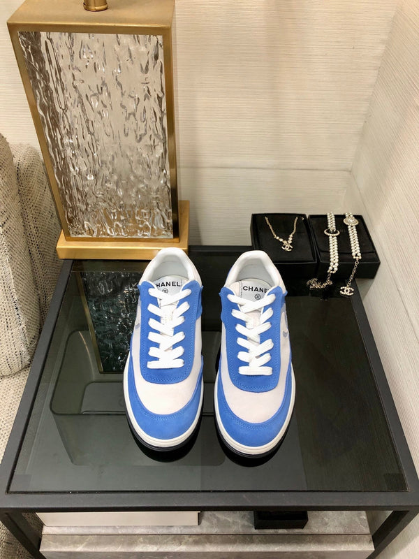 CC Sneaker In Blue Mix White Suede