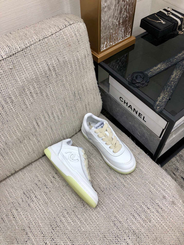 CC Sneaker White Mix Light Yellow Cowhide