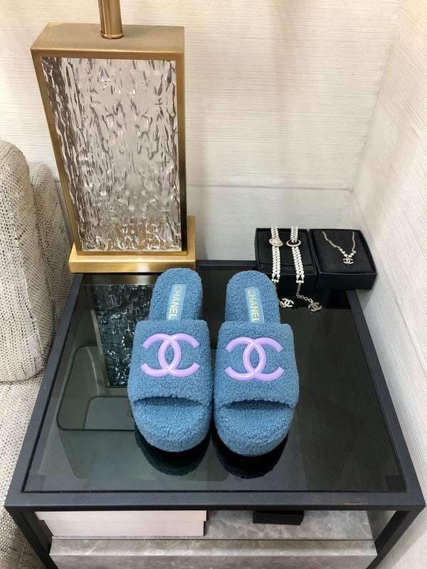 CC Wedge Sandal Cerulean Wool