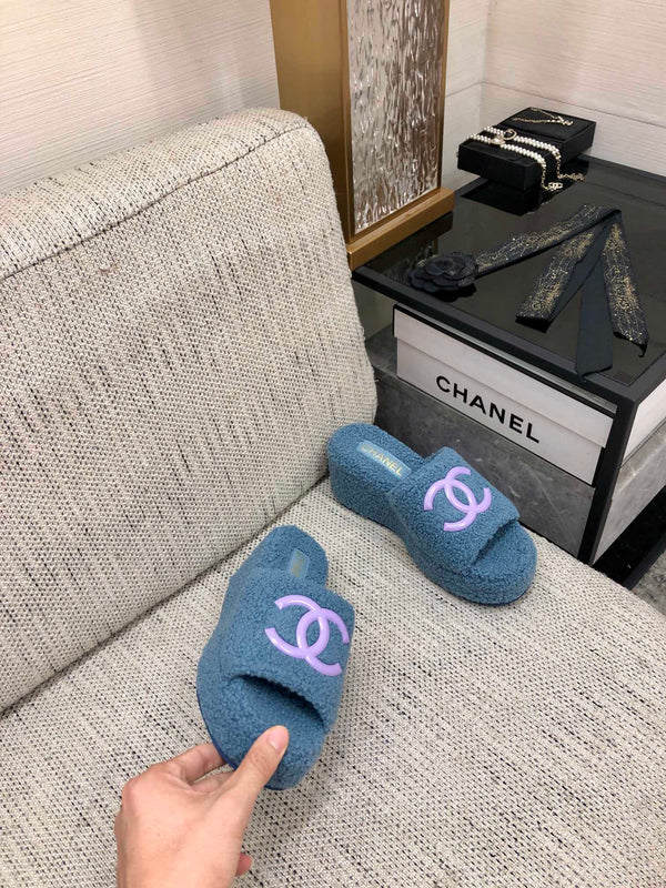 CC Wedge Sandal Cerulean Wool