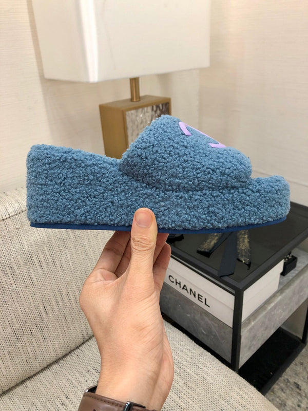 CC Wedge Sandal Cerulean Wool