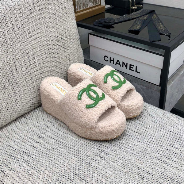 CC Wedge Sandal Beige Wool