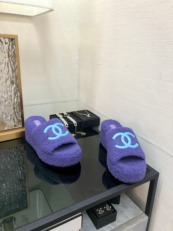 CC Wedge Sandal Purple Wool