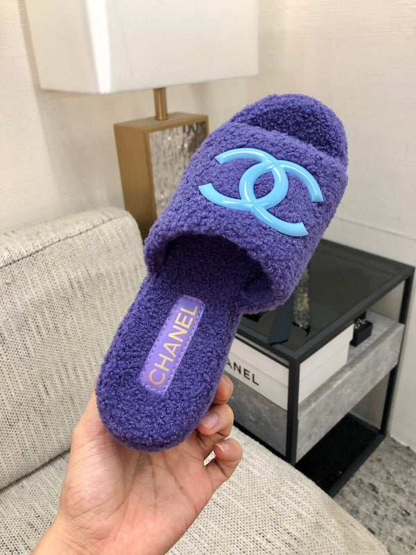 CC Wedge Sandal Purple Wool