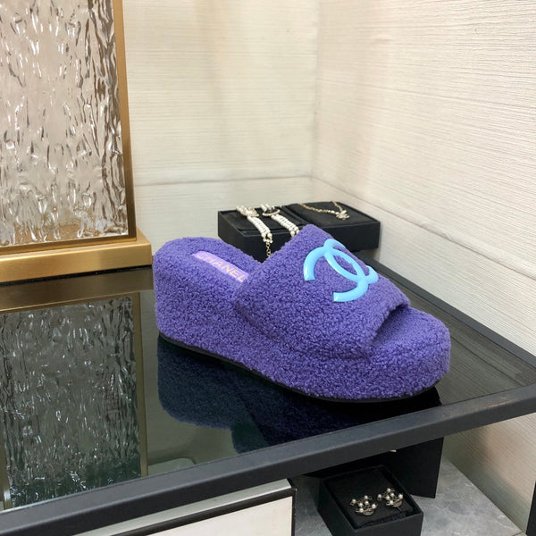 CC Wedge Sandal Purple Wool
