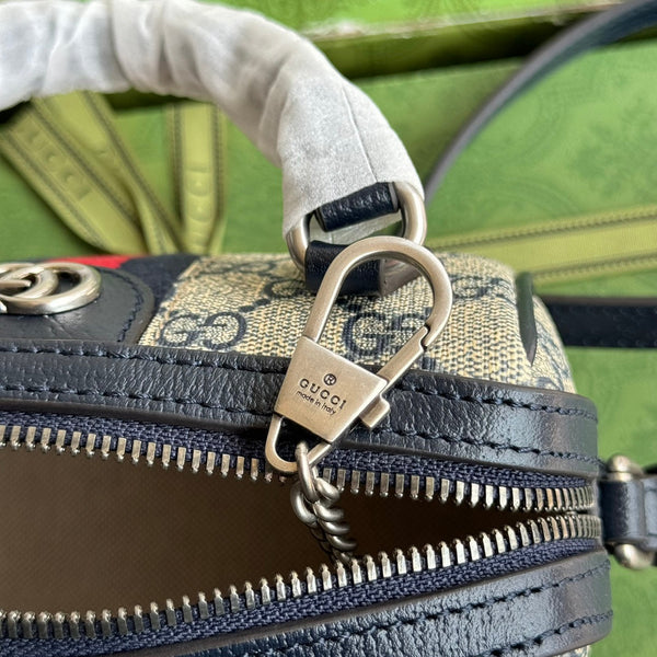 Gucci Ophidia 16.5 Bag Black Ebony Canvas Leather 240092