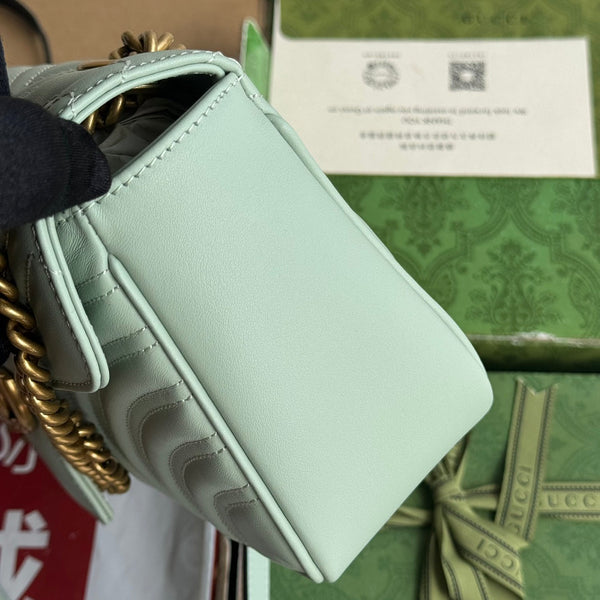 gg marmont 26cm turquoise calfskin gold hardware