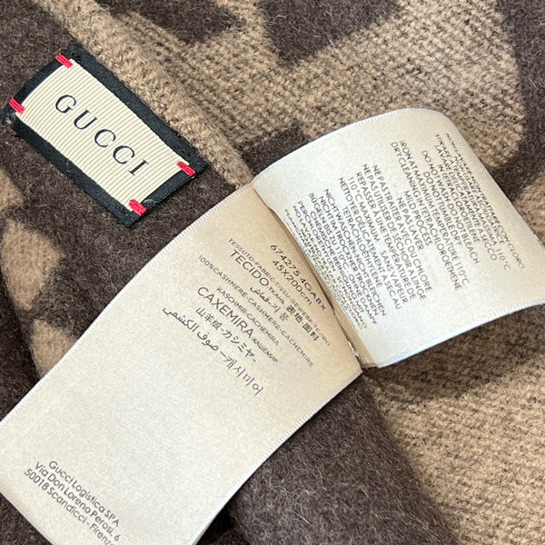 PONCHO 200 CM IN CASHMERE MONOGRAM MARRONE CIOCCOLATO 405021