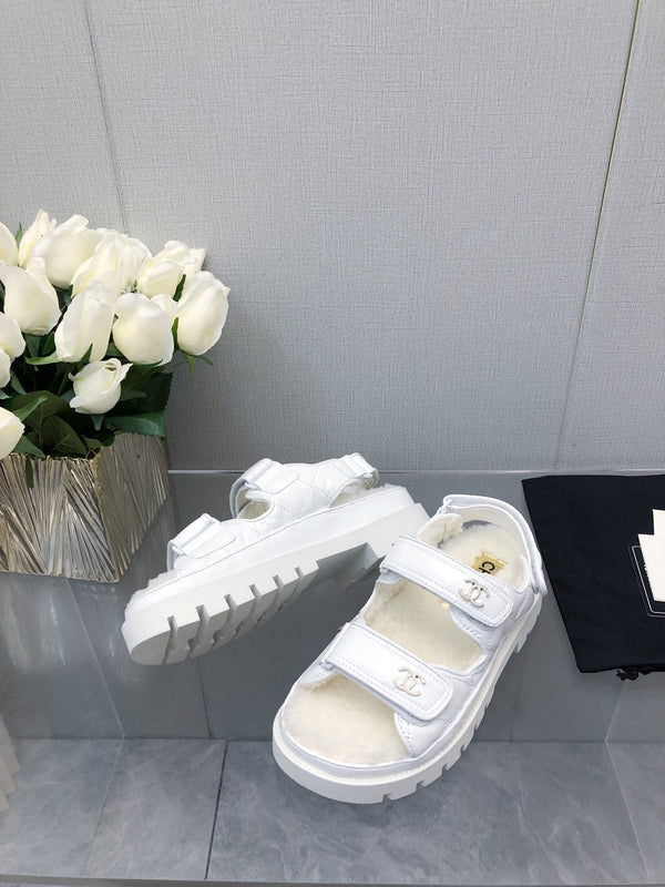 DAD SANDAL WHITE LAMBSKIN