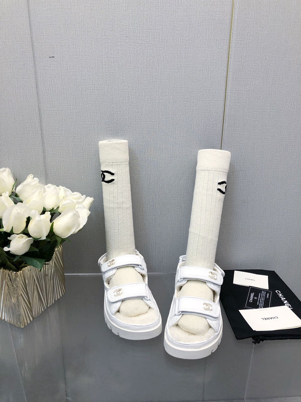 DAD SANDAL WHITE LAMBSKIN