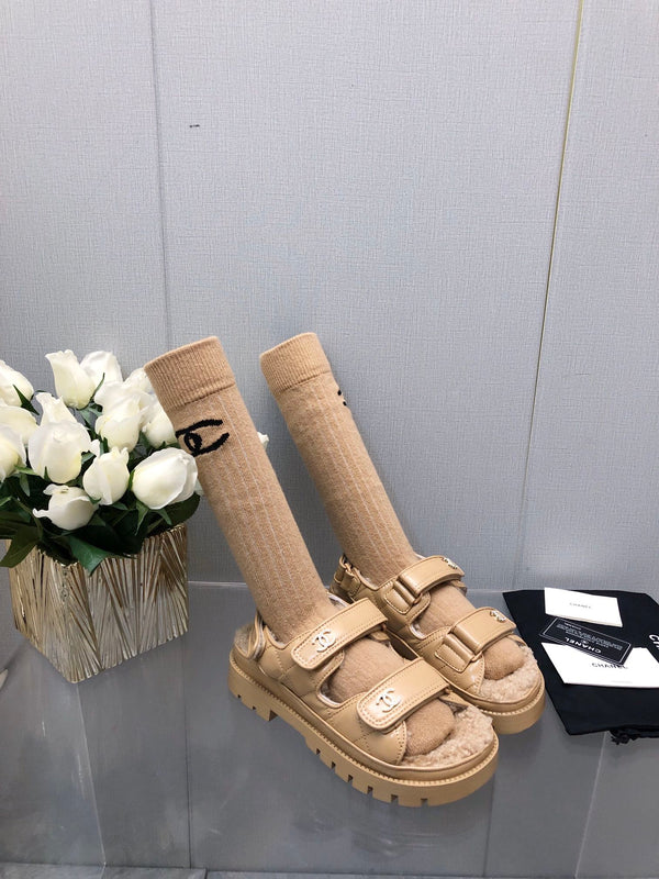 DAD SANDAL YELLOW CREAM LAMBSKIN