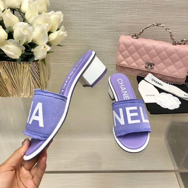 CC 25C Mid Heel Mule Pearl Violet Fabric Material 212960