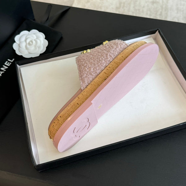 CC 25C Slippers Pink Satin Fabric 212977