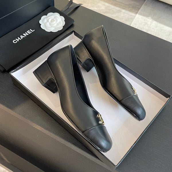 cc pump 50 all black calfskin