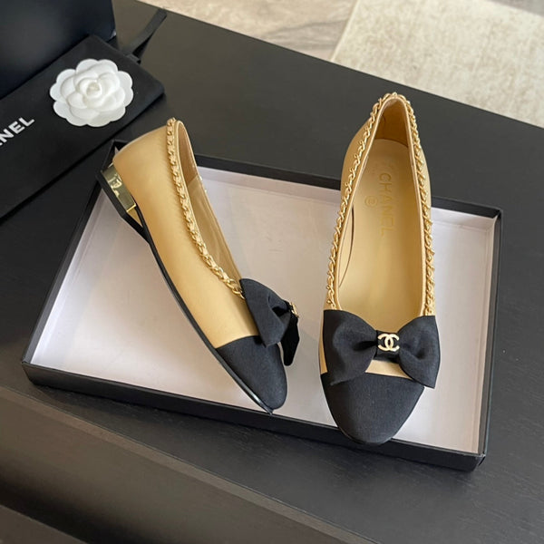 BALLERINA BEIGE CREMA PELLE DI VITELLO E TESSUTO