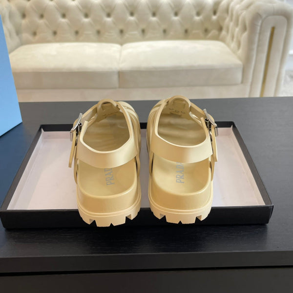 SANDALI DA PESCATORE IN GOMMA PRA IN PELLE DI VITELLO BEIGE