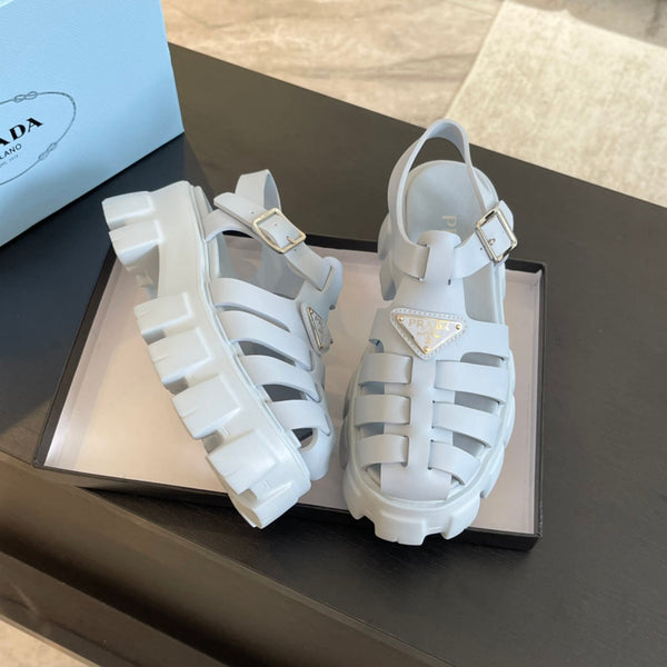 SANDALI PRA IN GOMMA MONOLITH PASTELLO BLU PASTELLO IN PELLE DI VITELLO