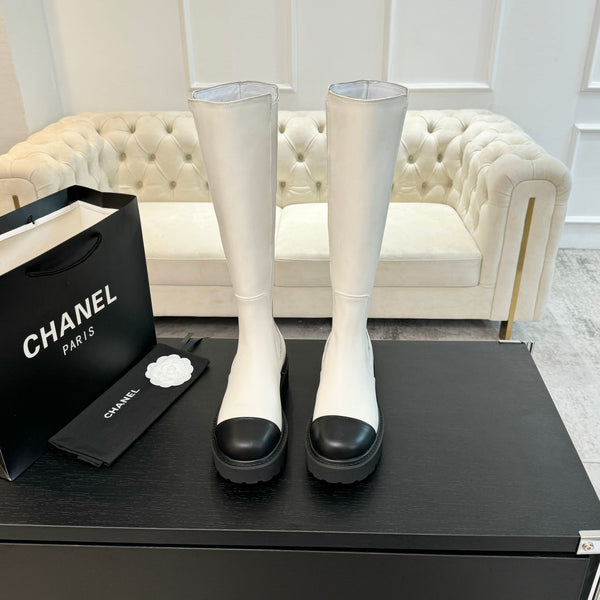 CC Chelsea High Boots White Cowhide