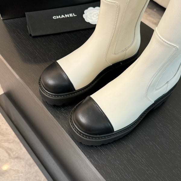 CC Chelsea High Boots White Cowhide