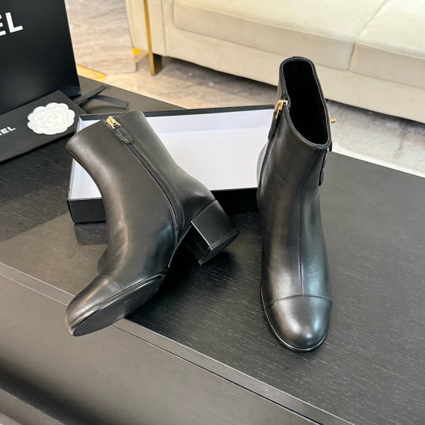 CC Ankle Boots 50mm Black Lambskin