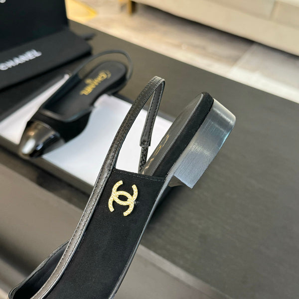 CC Slingback Black Suede