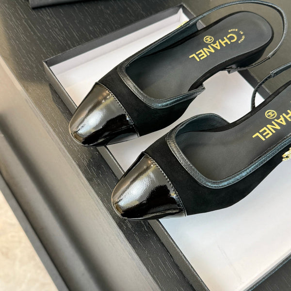 CC Slingback Black Suede