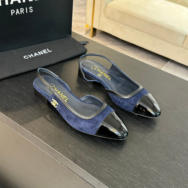 CC Slingback Nero Drak Blu Suede