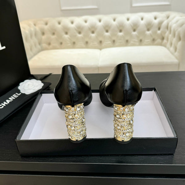 HIGH HEEL 85 MM SANDALS IN BLACK CALFSKIN AND MESH