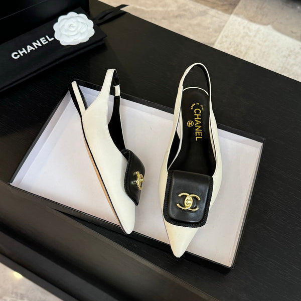 CC 25C Slingback Flat White Vera pelle di pecora 212950