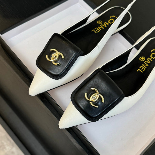 CC 25C Slingback Flat White Vera pelle di pecora 212950