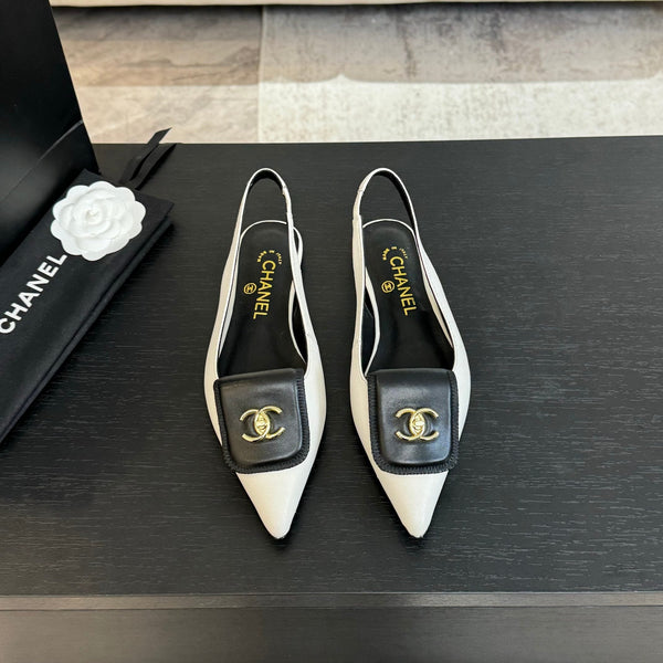 CC 25C Slingback Flat White Vera pelle di pecora 212950