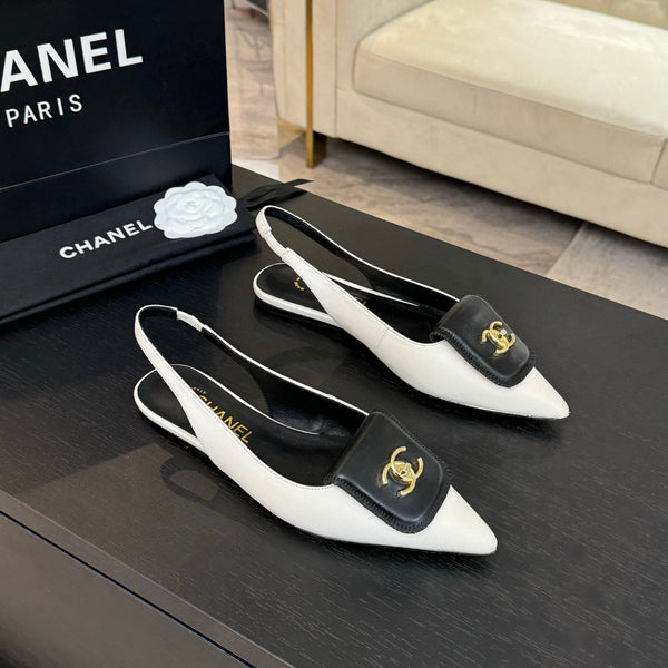 CC 25C Slingback Flat White Vera pelle di pecora 212950