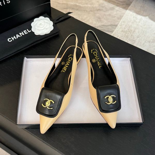 CC 25C Slingback Flat Crema Vera pelle di pecora 212951