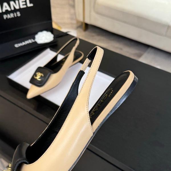 CC 25C Slingback Flat Crema Vera pelle di pecora 212951