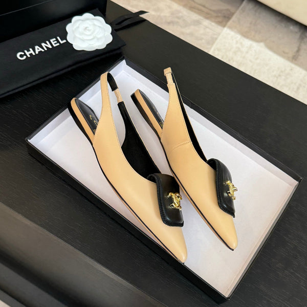CC 25C Slingback Flat Crema Vera pelle di pecora 212951