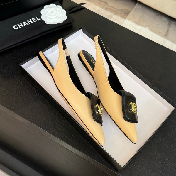 CC 25C Slingback Flat Crema Vera pelle di pecora 212951