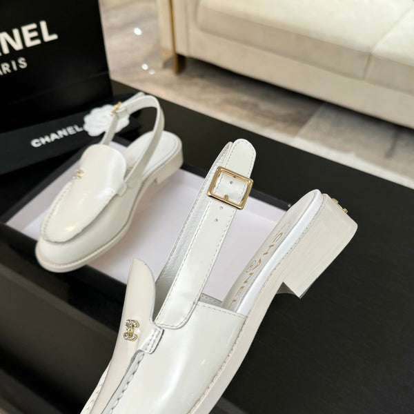 CC 25C Slingback Loafer White Patent Leather