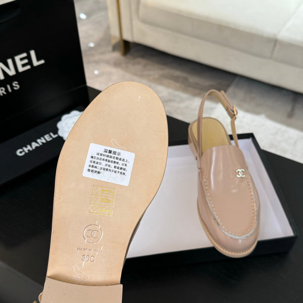 CC 25C Slingback Loafer Beige Patent Leather