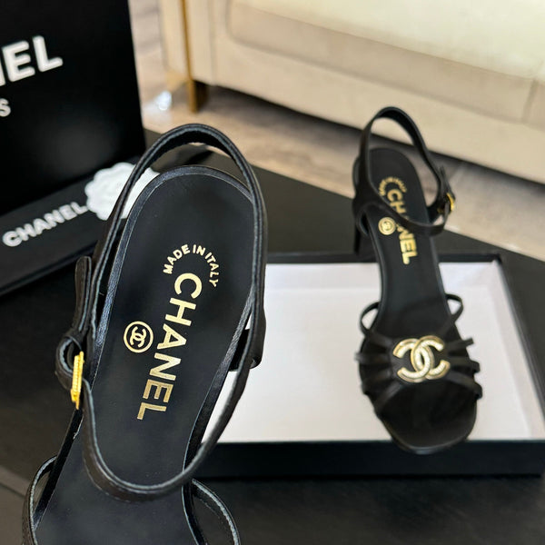 CC 85mm Sandal Black Sheepskin 212929