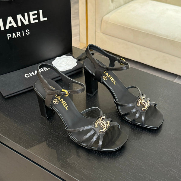 CC 85mm Sandal Black Sheepskin 212929