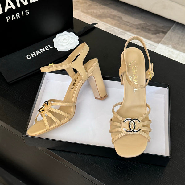 CC 85mm Sandal DarkCream Sheepskin 212931