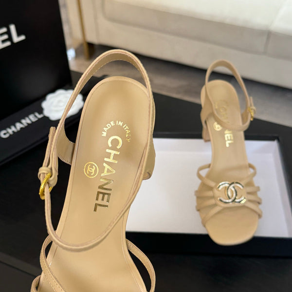 CC 85mm Sandal DarkCream Sheepskin 212931