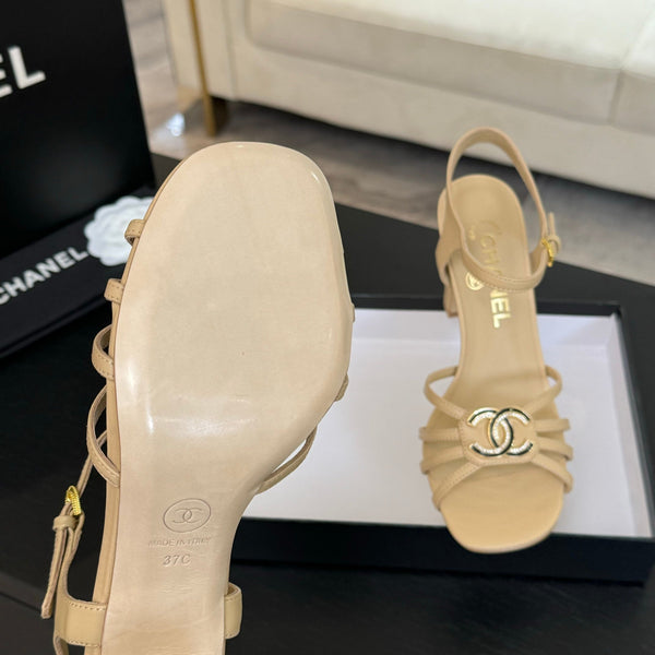 CC 85mm Sandal DarkCream Sheepskin 212931