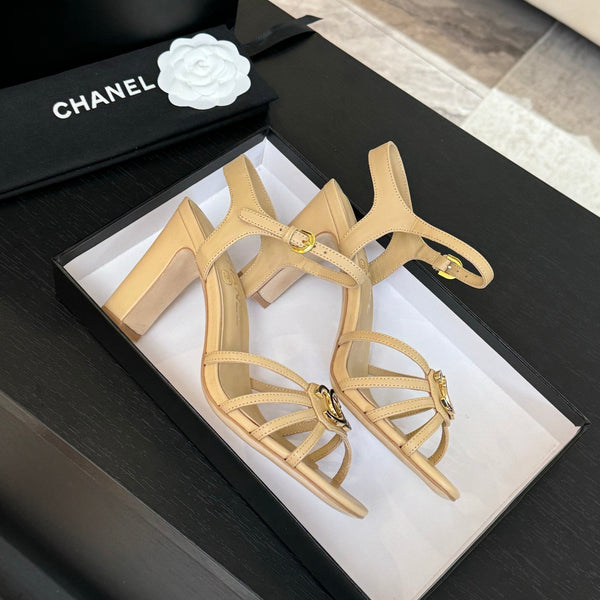 CC 85mm Sandal DarkCream Sheepskin 212931