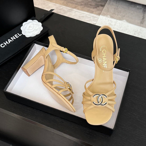 CC 85mm Sandal DarkCream Sheepskin 212931